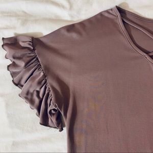 3 for $25 Pastel Purple Flutter Sleeve Shirt